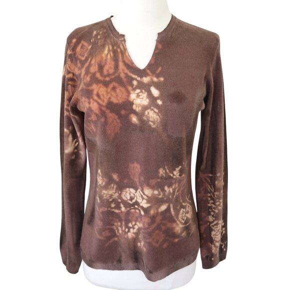 MARIKA CHARLES tie dye print Cashmere sweater & scarf sz 2 M - Picture 3 of 7